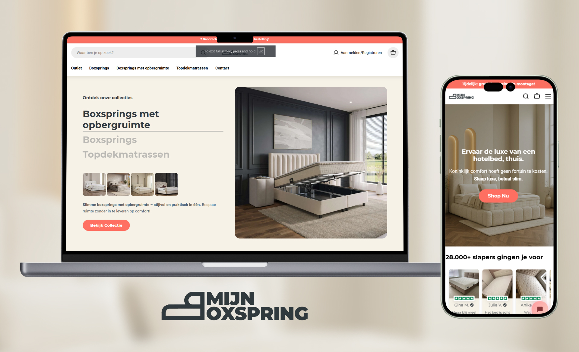 Mijnboxspring — E-commerce